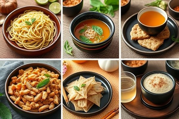 칡을 활용한 다양한 음식 사진 모음