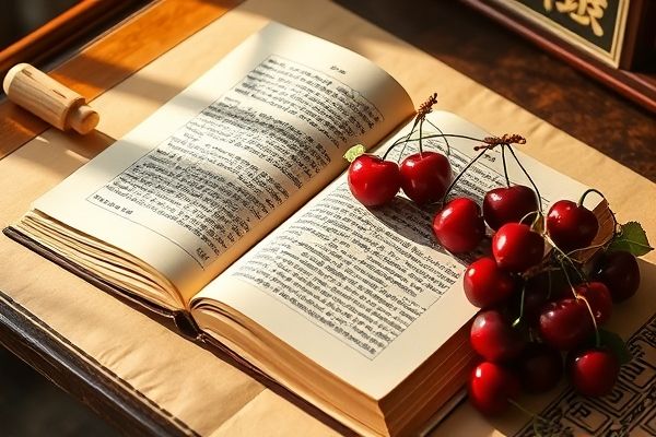 전통 한의학 서적과 앵두