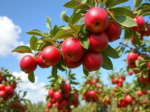 사과 과수원의 풍경