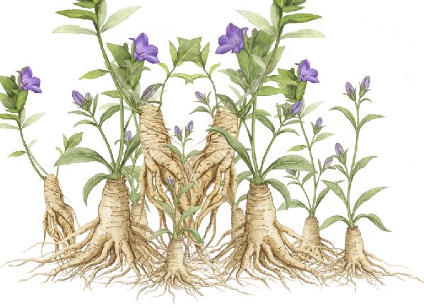 도라지 꽃과 뿌리
