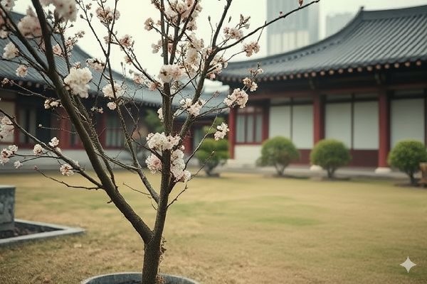 조선시대 궁궐 후원의 앵두나무 재현 장면